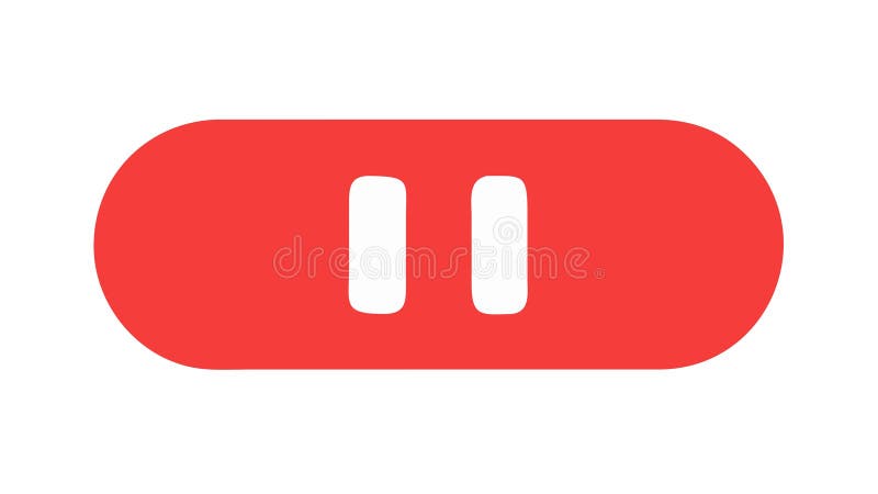 Red Pause Button Flat Icon, Media Player Control Vector, vector design Generative AI vector illustration