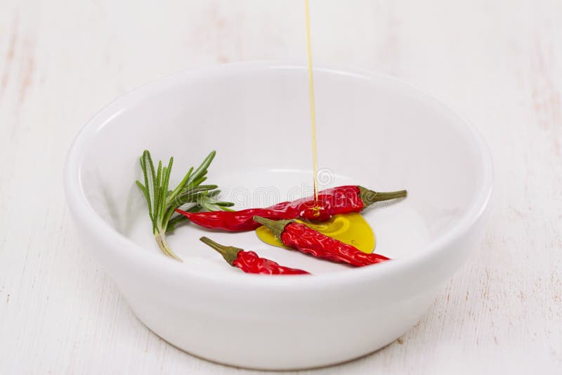 Red Pepper with Olive Oil on White Background Stock Photo Image of cooking, ingredient 85819380