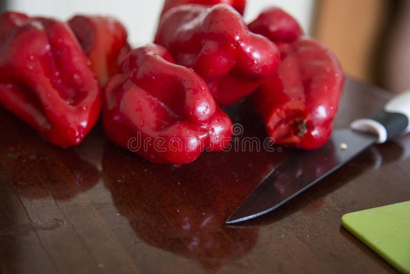 Red pepper paprika stock photo. Image of gourmet, board 77435146