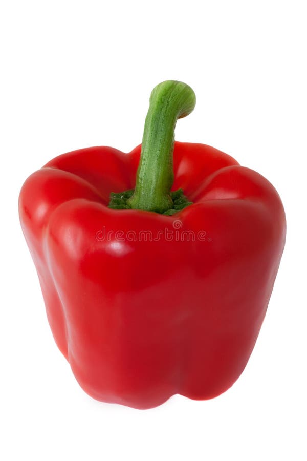 Fresh red pepper on white background. Vibrant color