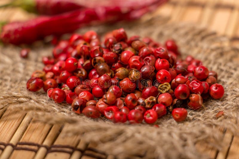 Red peppercorn stock photo. Image of healthy, flavor 61566996
