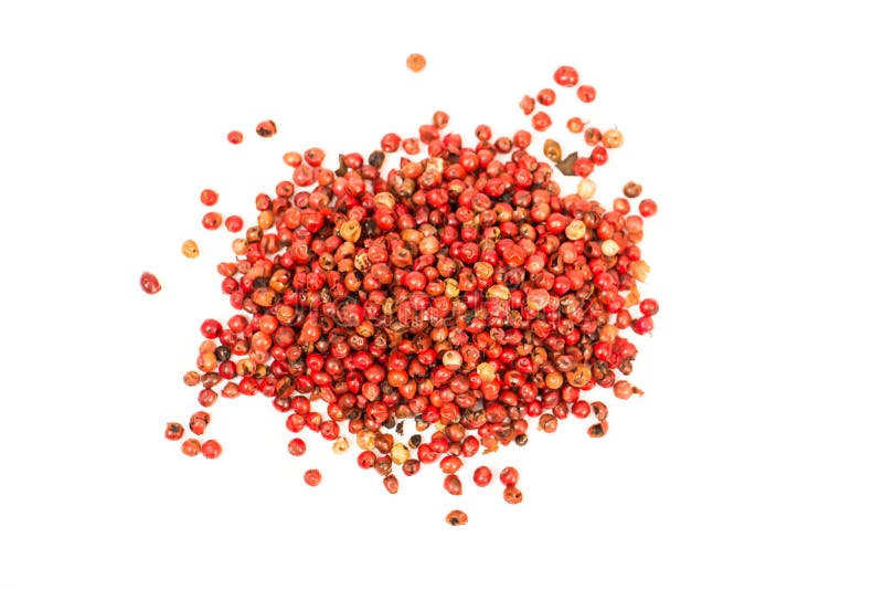 Red peppercorn isolated stock image. Image of healthy 61806897