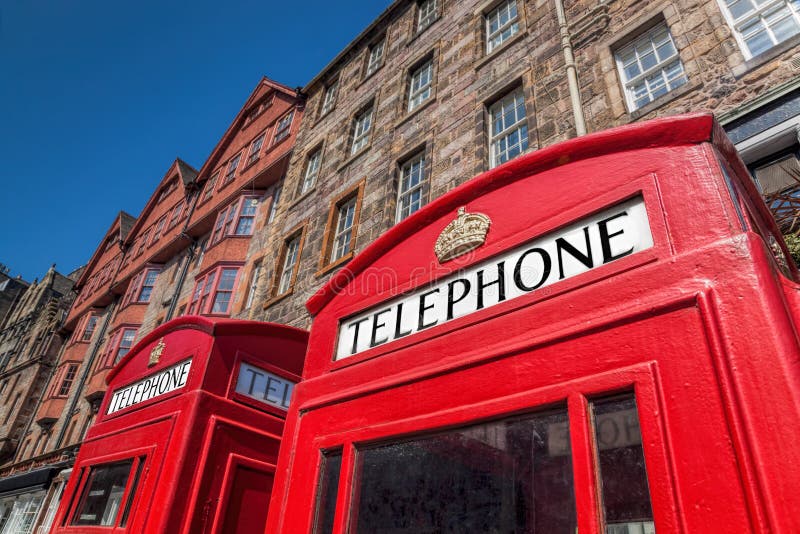 Telephone Booths At Edinburgh Castle Stock Image Image of pair