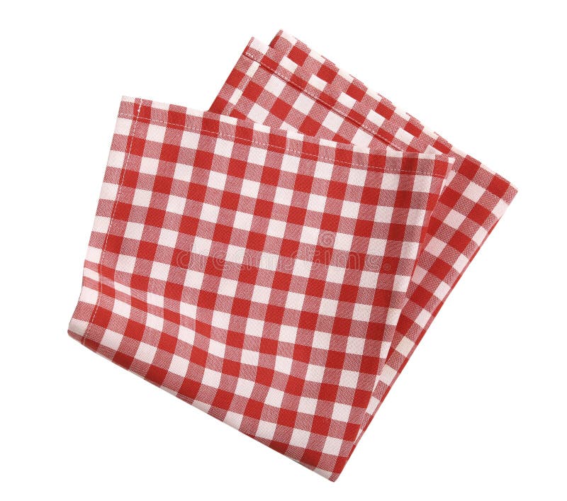 Three New Red Checkered Kitchen Picnic Towels Folded Versus Old