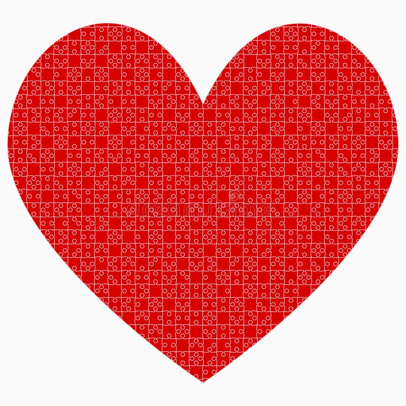 Download Red Piece Puzzle Heart Valentines Day, Love Stock Vector ...