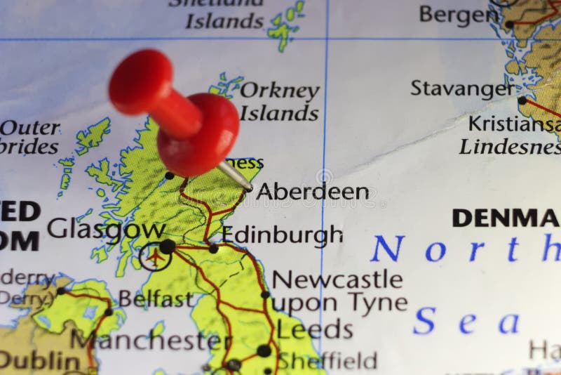 Red pin on Aberdeen, Scotland, UK vector illustration Red pin on Aberdeen, Scotland, UK vector illustration