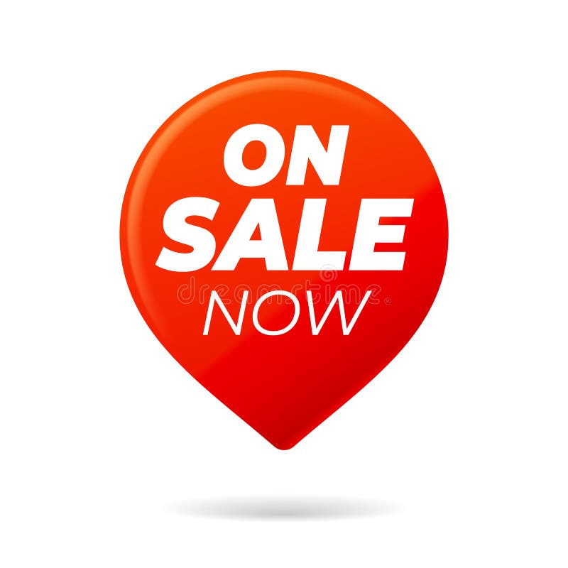 Red Pin on White Background, on Sale Now Stock Vector Illustration of
