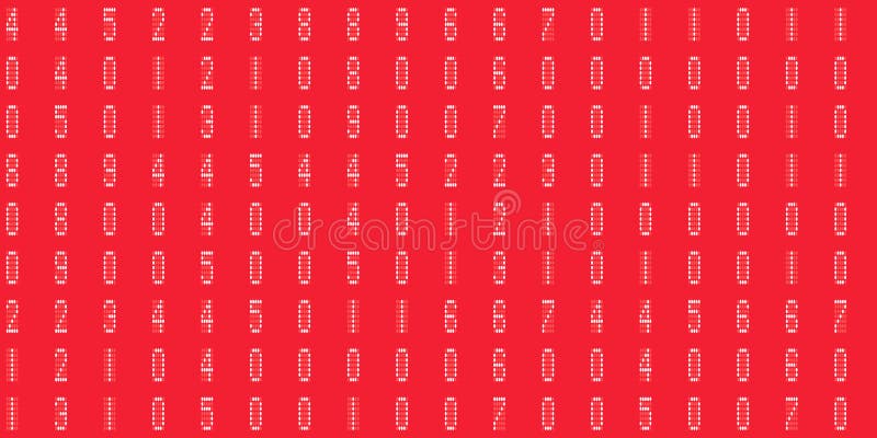 Red pink numeric binary creative surface. Numeral tech design backdrop. Abstract display digit pattern. Electronic Numbers stock illustration