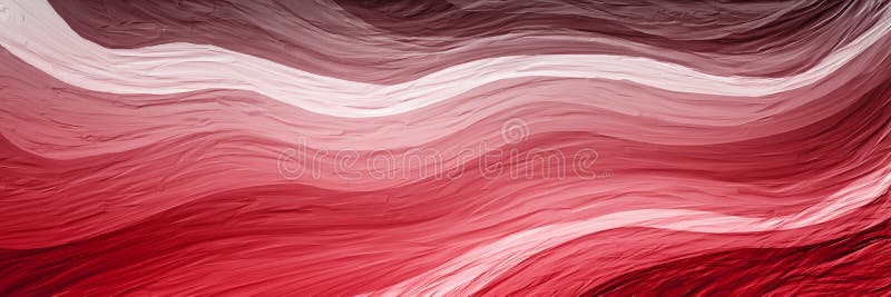 Red pink and white abstract background with thick oil paint texture brush strokes, wavy stripes of color in light and dark colors