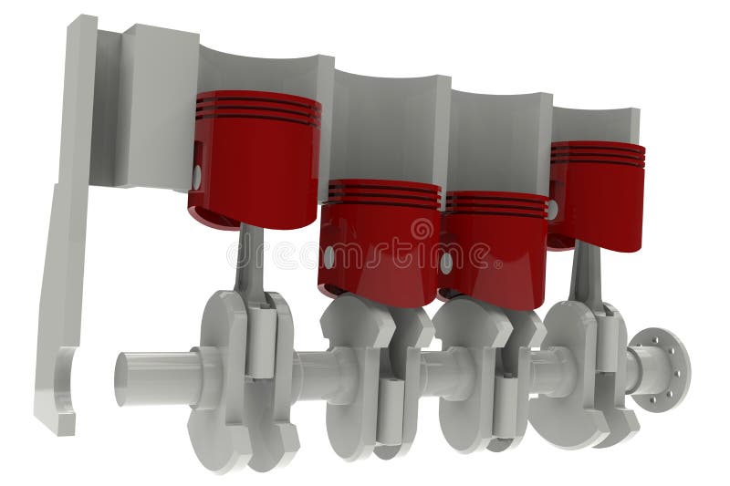 Pistons & Crankshaft stock illustration. Illustration of engine 1766689