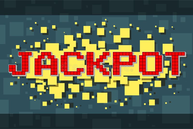 Red pixel jackpot button for video games stock illustration Red pixel jackpot button for video games stock illustration