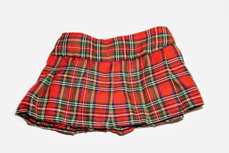 Red plaid mini skirt stock photo. Image ...