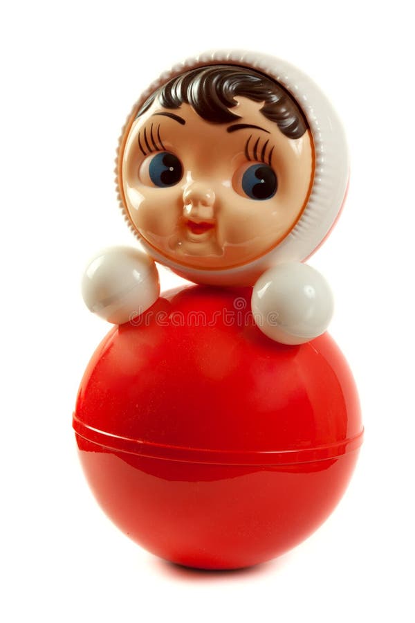 Red plastic doll insulated stock images