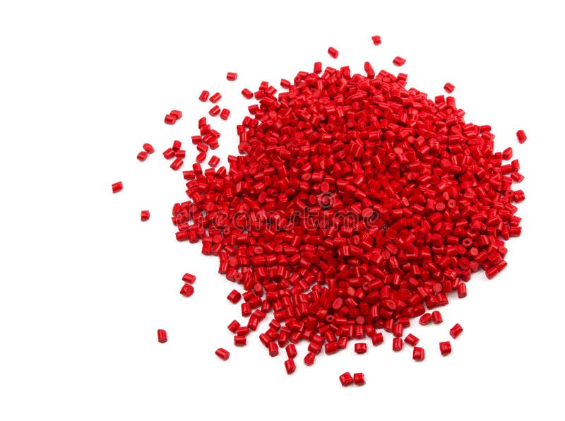 Red plastic granules