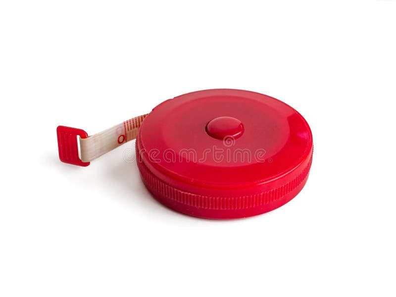Red Plastic Tape Measure With Button, For Precise Length Measurement