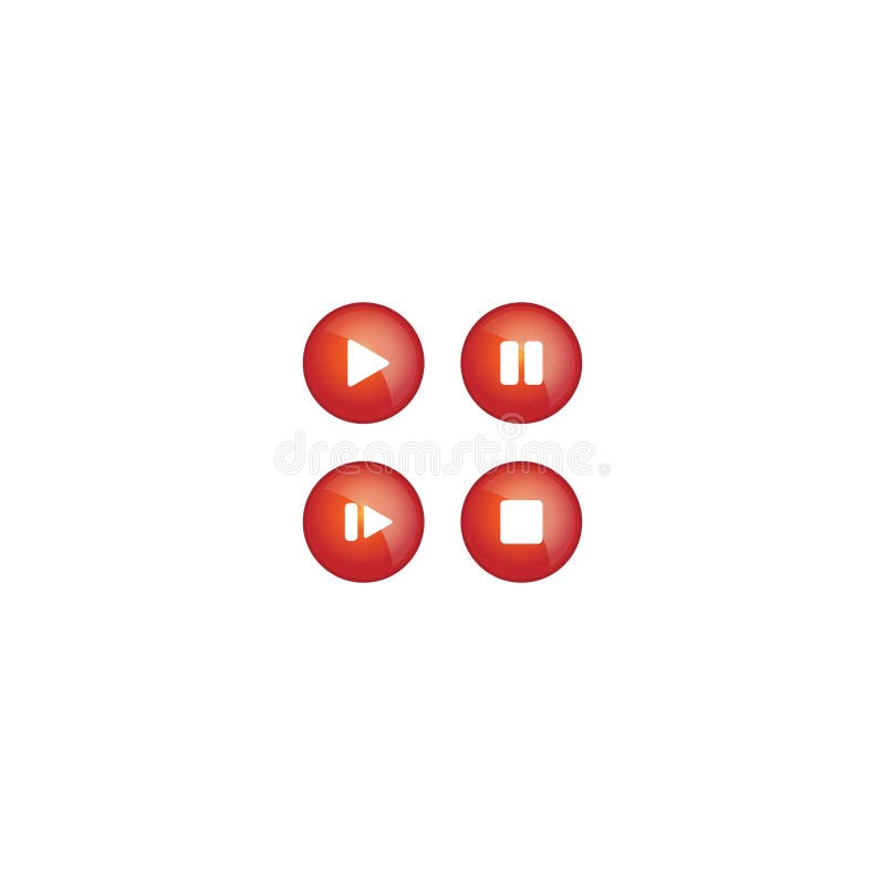 Play, stop, pause, forward buttons vector icon pack vector illustration