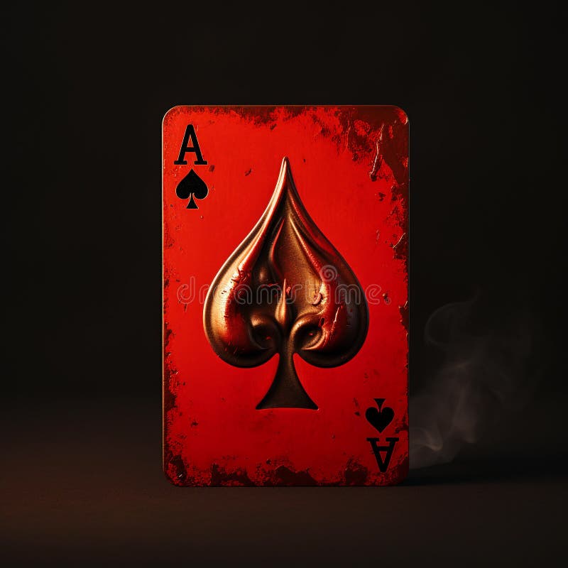 Red Playing Card Ace of Spades Stock Illustration Illustration of