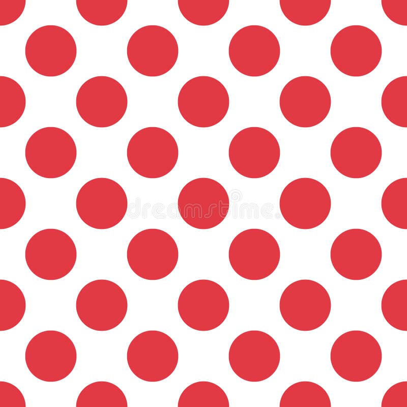 Red Polka Dot Seamless Pattern On White Background Vector Eps 10 Stock