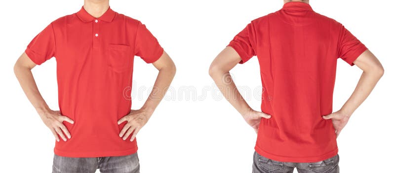 Download Red Polo T-shirt Mock Up, Front And Back View, Male Model ...