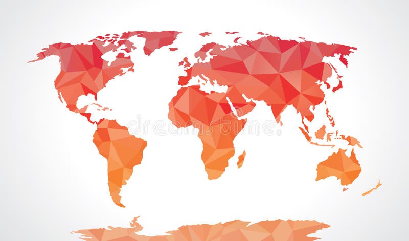 download red polygonal world map stock vector illustration of polygon 49701559