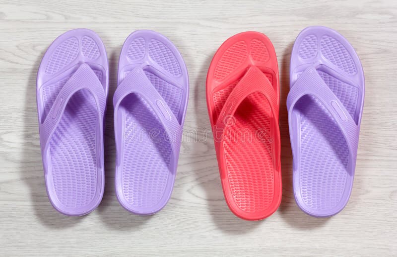Red and purple flip flops stock image. Image of veining - 103663083