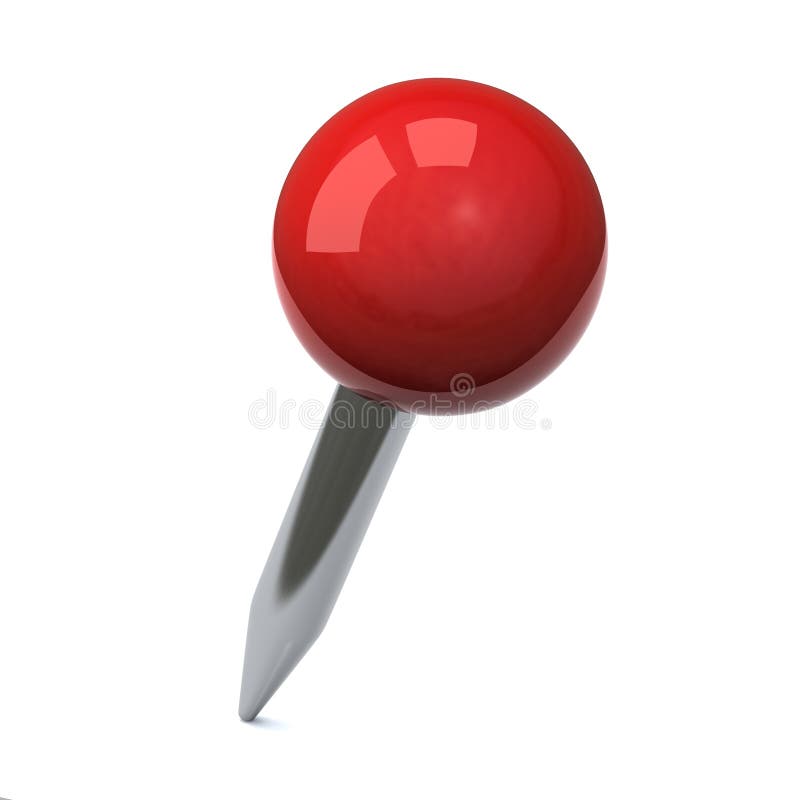 Red push pin 3d stock illustration Red push pin 3d stock illustration
