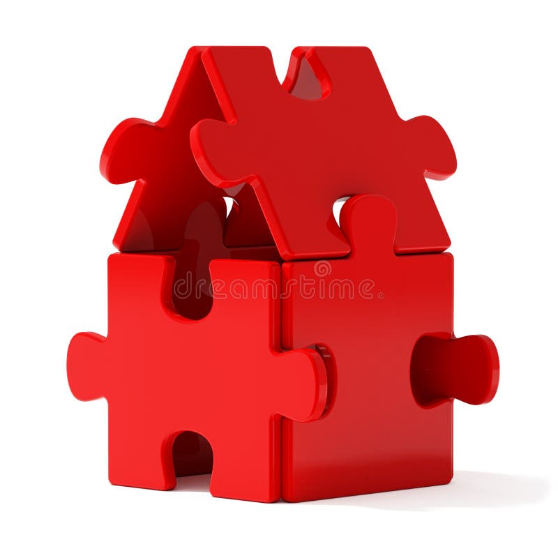 Puzzle home on whihe background. Puzzle home on whihe background