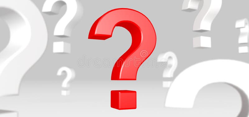 Red question mark standing out vector illustration