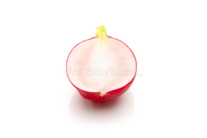 Red Radish Half Isolated on White Background