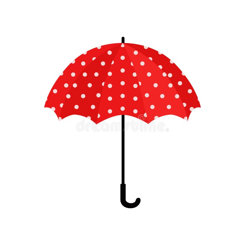 Red Rain Umbrella Isolated on White Background Stock Illustration