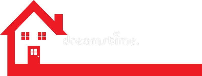 Red Real Estate Logo Template with House