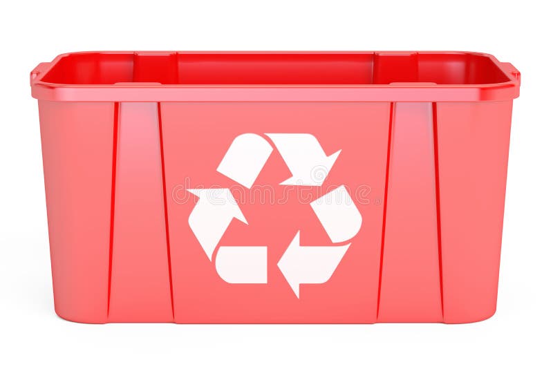 Red Recycling Bin, 3D Rendering Stock Illustration Illustration of