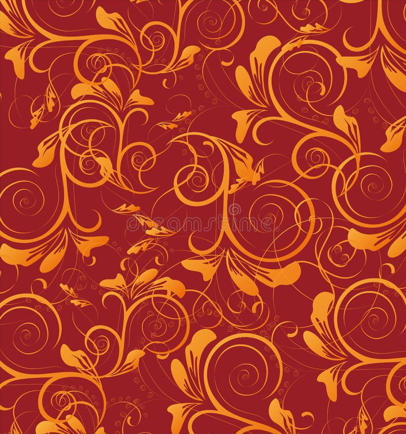 Red retro flower seamless pattern