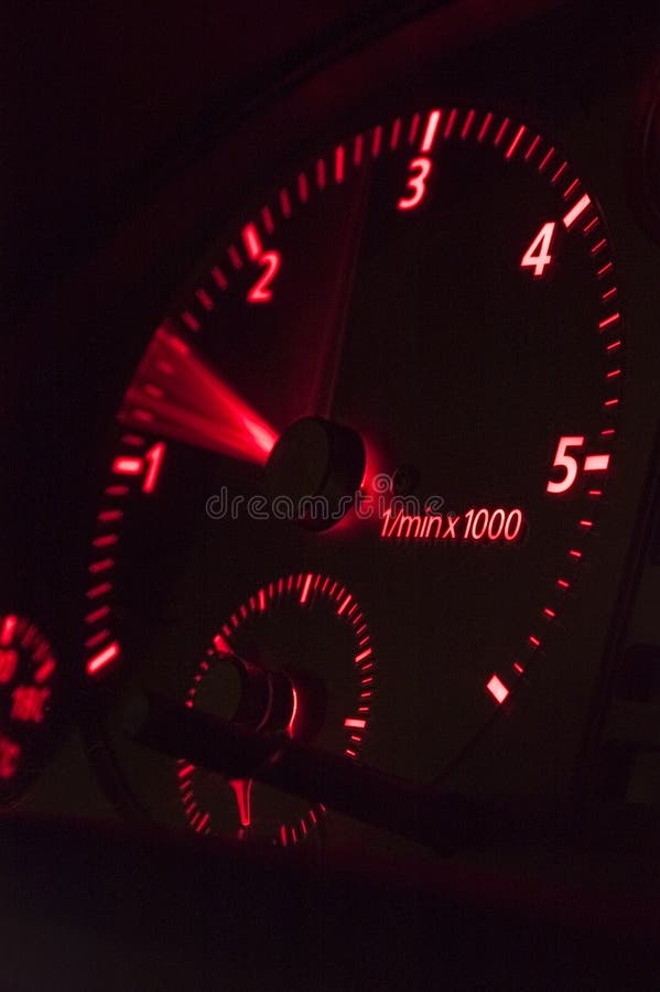 Red rev counter stock image. Image of engine, movement 780383