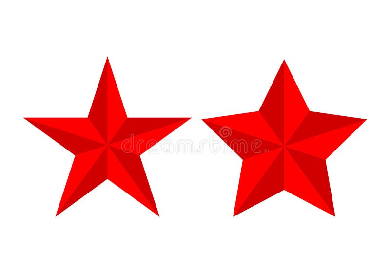 Red review rating stars vector icon