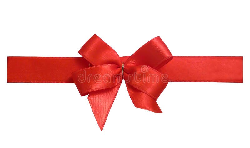 Red regalo di Natale isolato nastro con anello in oro.