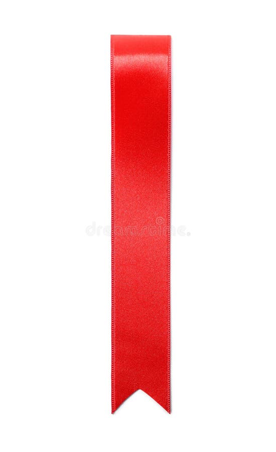 Red Ribbon Bookmark Isolated On White Stock Photo 565441849