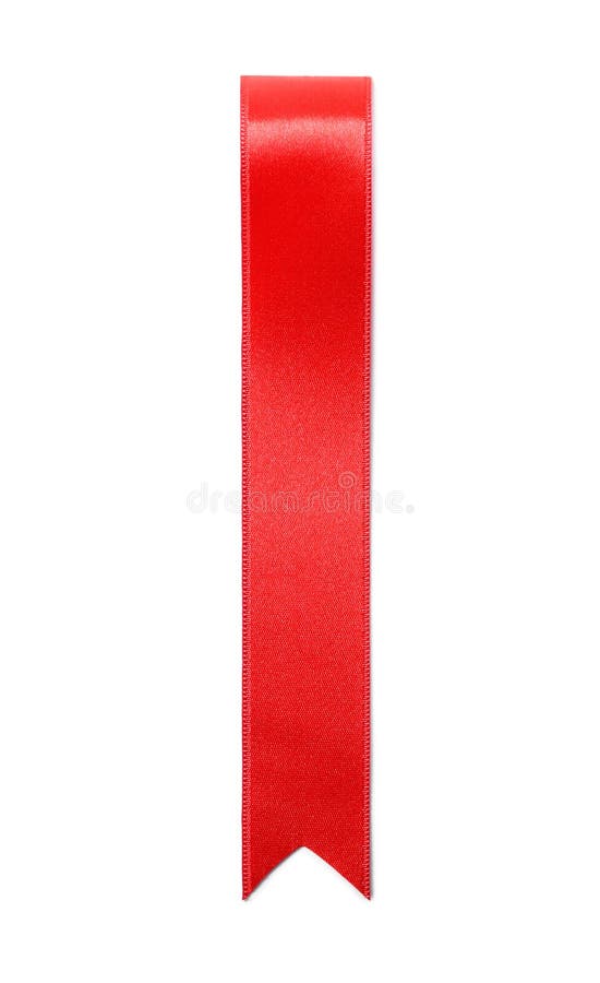 Red ribbon bookmark isolated on white royalty free stock photo Red ribbon bookmark isolated on white royalty free stock photo