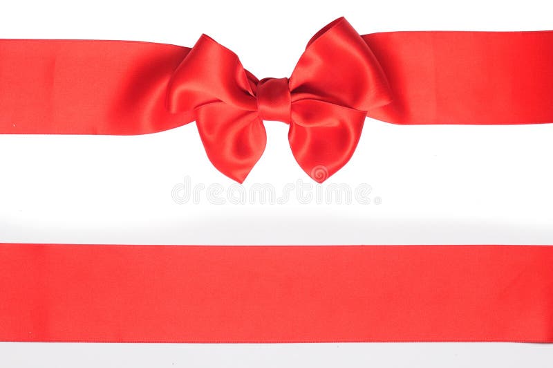 Red ribbon with bow