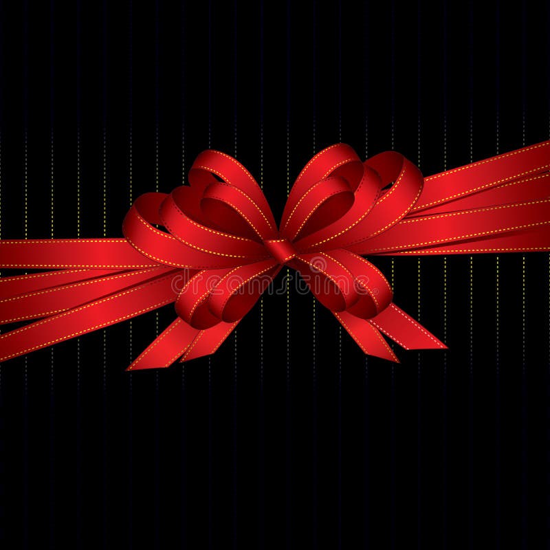 Red Thin Ribbon Bow Isolated On Stock Photo 218802346