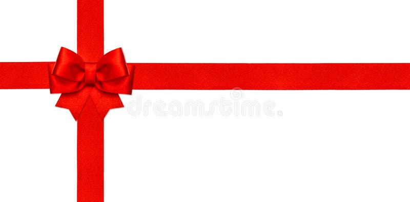 Valentine Heart. Elegant Red satin gift Ribbon. Stock Photo by