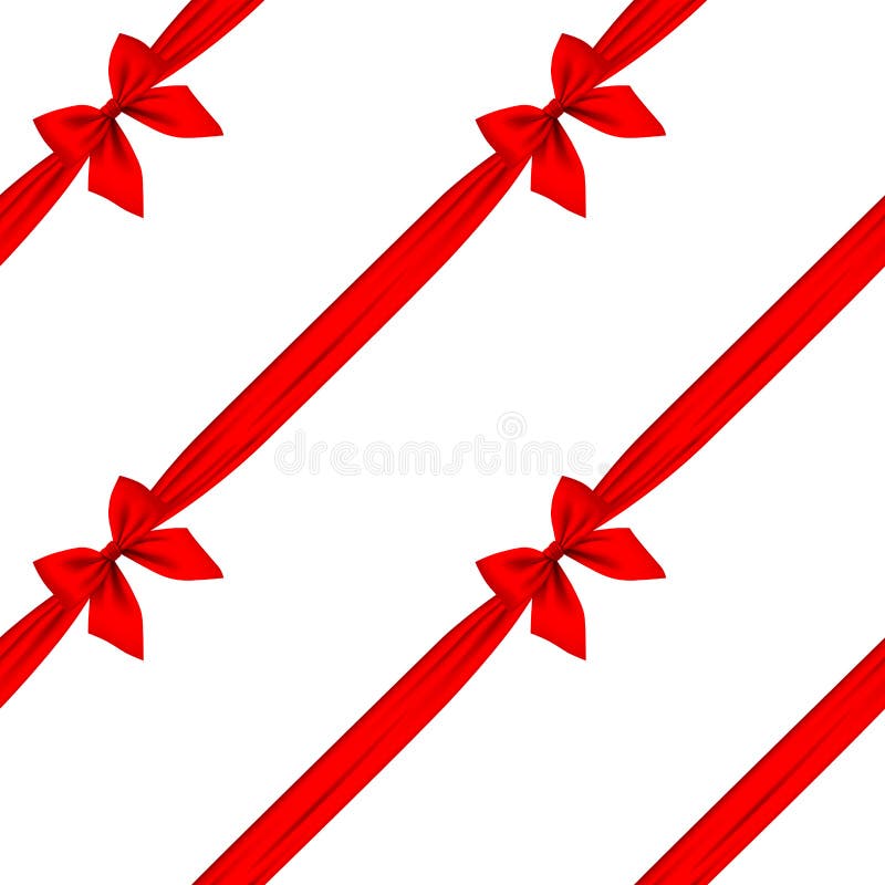 Red Ribbon and Bow on White Background Stock Vector Illustration of icon, satin 80445901