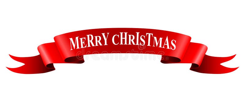 Red Ribbon with Congratulations Merry Christmas Stock Vector ...