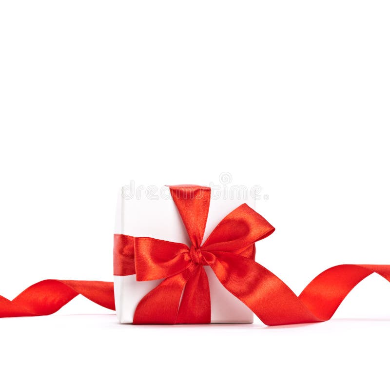 Red ribbon on gift stock photo. Image of awareness, flame 11294226