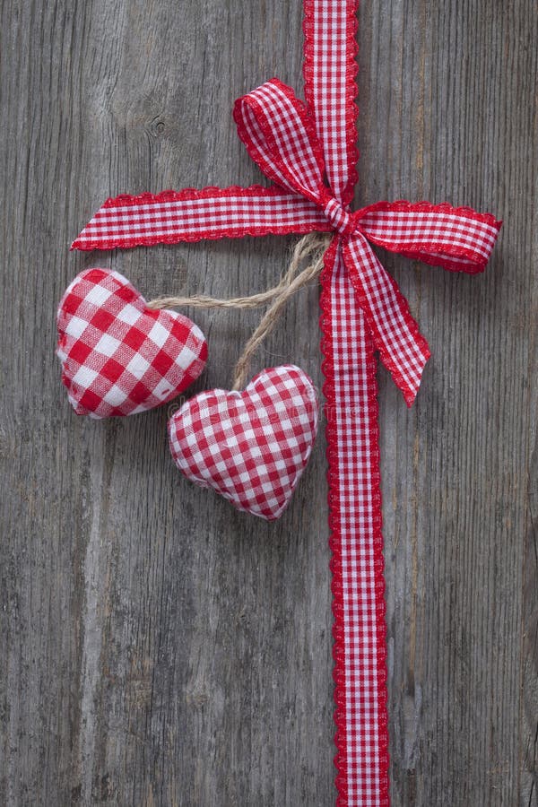 Red ribbon with hearts