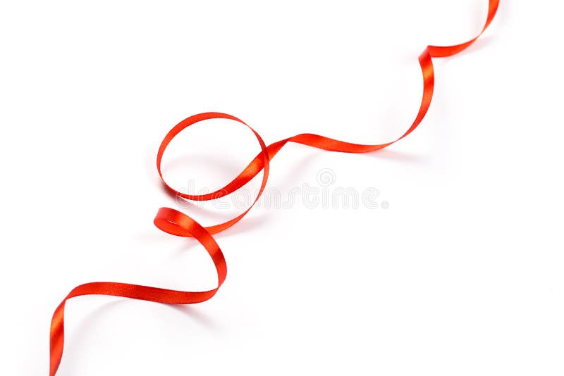 Red ribbon on white stock image Red ribbon on white stock image