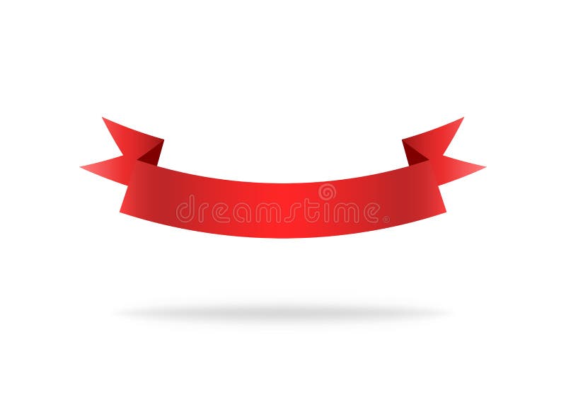 Red Ribbon Bookmark Isolated On White Stock Photo 565441849