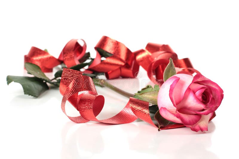Red ribbon and roses stock photo. Image of symbol, marriage 29596192