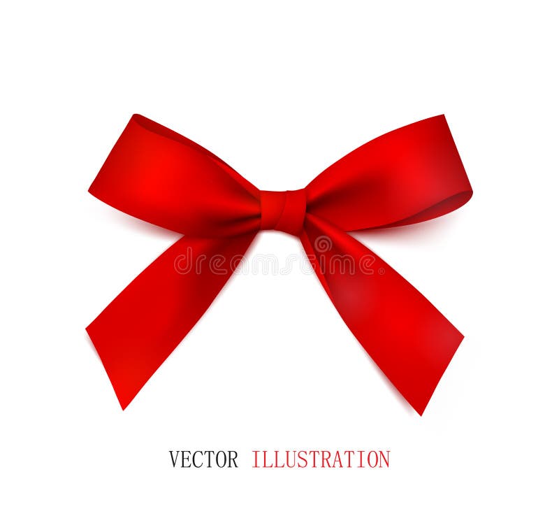 Red Ribbon Satin Bow. Vector. Stock Vector - Illustration of vector ...