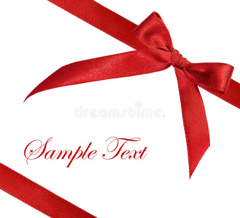 Red ribbon on white background